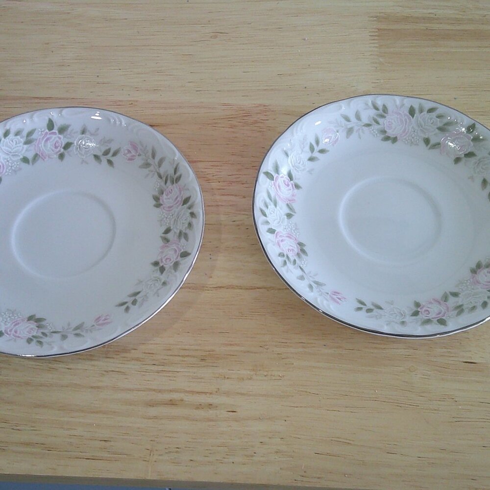 Pair (2) 6 inch Sheffield 501 Fine China Classic Saucers